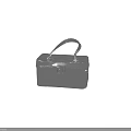 Brown Leather Bag With Top Handle And Front Metal Buckle Design