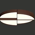 Modern Ceiling Lighting Fixture With Wooden Frame And White Illuminated Sections 3d model