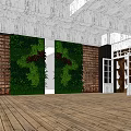 Modern Office Interior With Display Shelves Decorative Vases Wooden Desk And Textured Walls