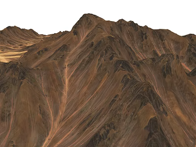 Garden Landscape Design With Brown Mountain Textures And Rolling Contours 3d model