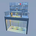 Two Story Ballroom Design With Balcony Railings Glass Doors And HM WIN Wall