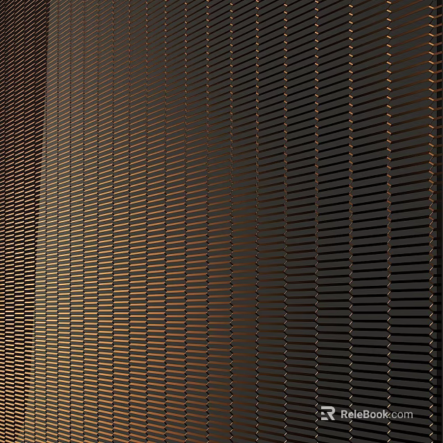 Sleek Modern Partition With Vertical Metal Slats For Contemporary Interior Design 3d model 