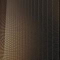 Sleek Modern Partition With Vertical Metal Slats For Contemporary Interior Design