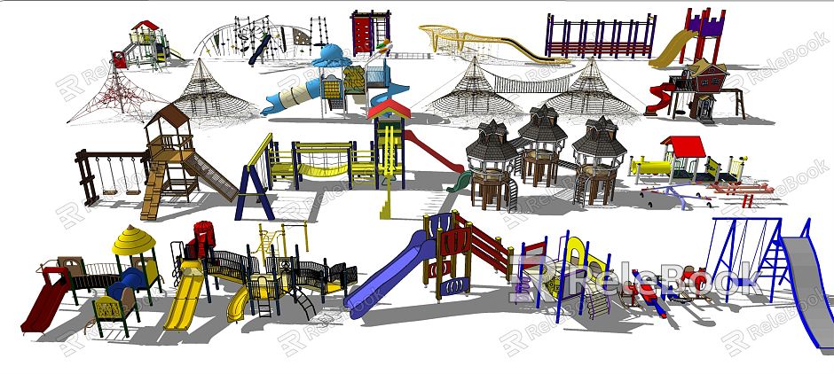 Modern play equipment Children's play slide facilities model