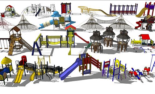 Modern play equipment Children's play slide facilities 3d model