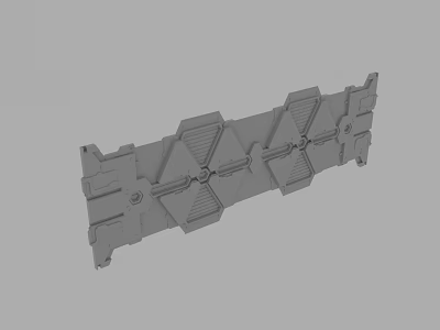 Gray Mechanical Structural Component 3D Model With Hexagonal Design And Connectors 3d model
