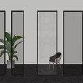 partition glass partition glass screen changhong glass partition screen partition 3d model