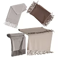 Soft Colored Scarves With Fringes In Gray Brown And Beige Designs