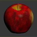 Juicy Fresh Red Apple with Water Droplets Red and Yellow Color on Gray Background