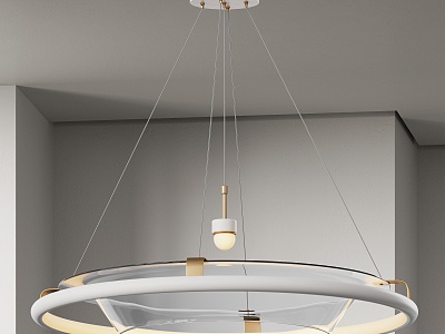 Modern Chandelier Light Luxury Minimalist Cream Style 3d model