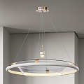 Modern Chandelier Light Luxury Minimalist Cream Style 3d model