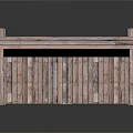 Outdoor Wooden Bench With Slatted Backrest And Armrests For Garden Patio