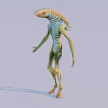 Two Alien Creature Characters Standing In Dynamic Pose With Simple Background 3d model
