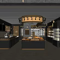 Modern Dessert Shop Interior With Display Counter And Fresh Pastries Selection