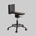 Black Adjustable Medical Chair With Swivel Base And Rolling Wheels