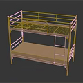 Modern Metal Frame Bunk Bed With Guardrails And Ladder For Bedroom Use