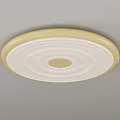 Modern Circular Ceiling Light With Light Yellow And White Layered Design And Central Accent 3d model
