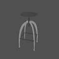 Stainless Steel Adjustable Bar Stool With Round Seat And Arched Base Design