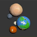 Colorful Celestial Bodies Display With Earth And Various Planets In Space
