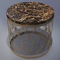 Elegant Modern Side Tables With Intricate Metal Frames And Round Tabletops 3d model