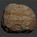 Natural Shaped Brown Orange Stone With Textured Surface And Holes For Decoration