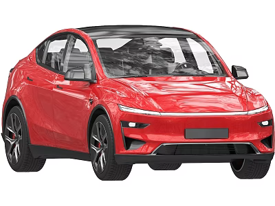 Red Modern Electric Car With Sleek Exterior Design And Streamlined Body 3d model