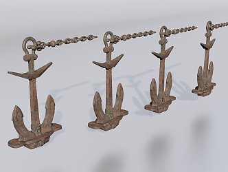 Anchor with chain 3d model