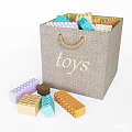 Children's Storage Cabinet With Fabric Bins Books Toys Animal Designs Wooden Alphabet Blocks Toy Train