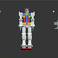 Detailed Gundam Model With Weapon Parts Shield And Accessories On