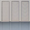 Stylish Swing Doors with Three Different Decorative Patterns in Indoor Display Setting 3d model