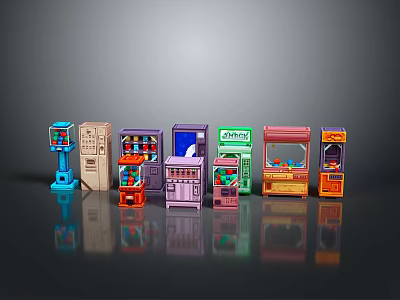 Colorful Miniature Computer Models Displaying Different Vintage Designs And Multiple Colors 3d model