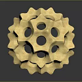 Golden Geometric Furniture Decorative Sculpture With Hollow Patterns And Artistic Design