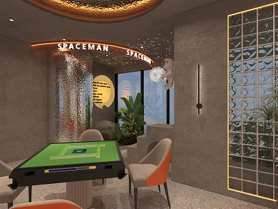Quiet Chess Room Chess and Cards 3d model