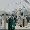 Bright Modern Clothing Store Interior With Display Racks Dresses Sofa And Cozy Rug