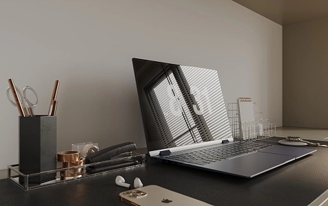 Desk Ornaments Combination Laptop 3d model