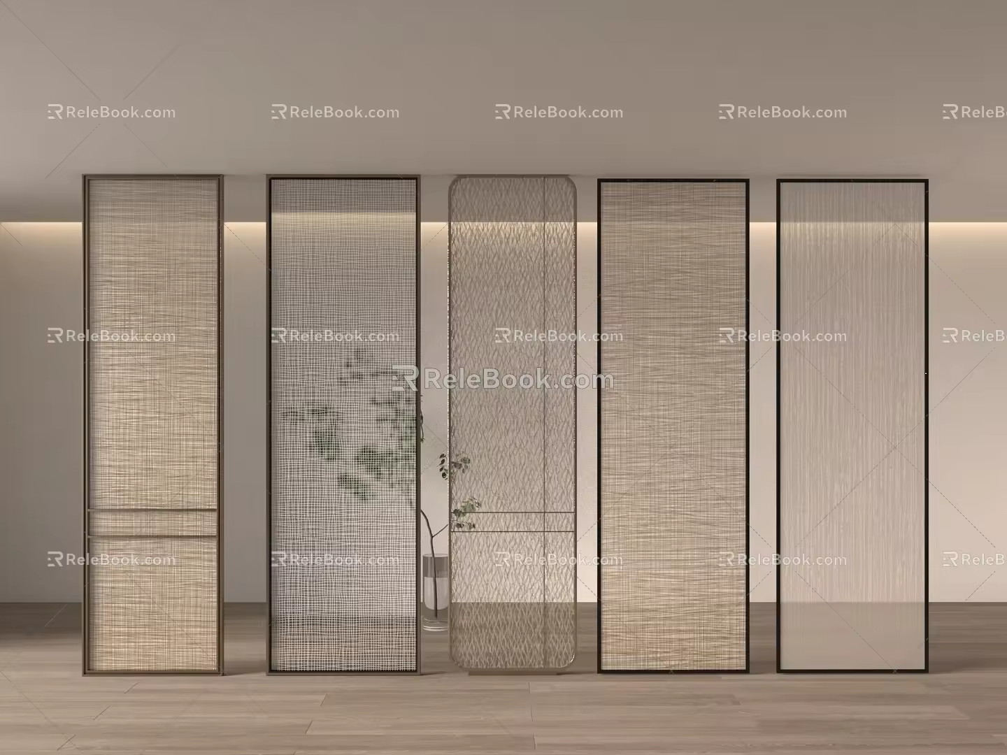 Modern partition wire glass screen partition 3d model