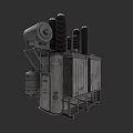 Industrial Power Transformer with Metal Casing Cooling Fins and Insulator Bushings