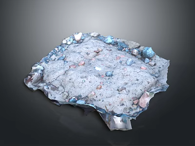 Rock Sample With Colorful Mineral Grains Blue Pink White Particles Irregular Shape 3d model