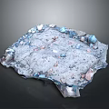 Rock Sample With Colorful Mineral Grains Blue Pink White Particles Irregular Shape 3d model