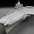 Modern Aircraft Carrier With Flight Deck Island Superstructure And Radar Systems 3d model