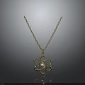Stylish Atomic Structure Pendant Necklace With Gold Chain And Pink Gemstone Centerpiece