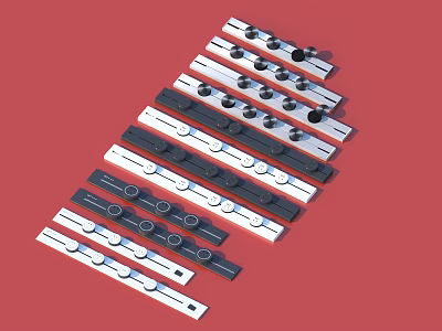 Modern Electrical Switch Panels with Multiple Buttons and Knobs for Home Use 3d model