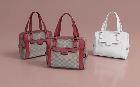 Ladies backpack luggage props scene decoration 3d model