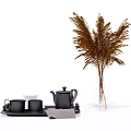 Modern Tea Set Simple Tea Set 3d model