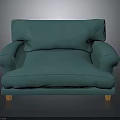 Modern Teal Single Seat Sofa With Comfortable Design And Wooden Legs