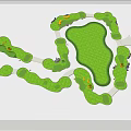 Well Planned Garden Landscape With Winding Paths And Green Lawn Areas