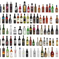 Various Colorful Wine Bottles Collection With Different Shapes Sizes And Styles