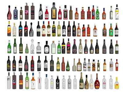 Modern wine bottle 3d model Modern wine bottle 3d model