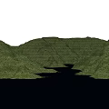 Serene Garden Landscape With Green Hills Lush Vegetation And Calm Water Reflection