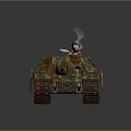 Detailed Military Tank Model With Camouflage Paint Cannon Barrel Tracks And Antenna